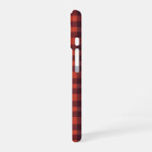 Red and Black Plaid Checkered Pattern iPhone 16 Hoesje (Linkerkant)