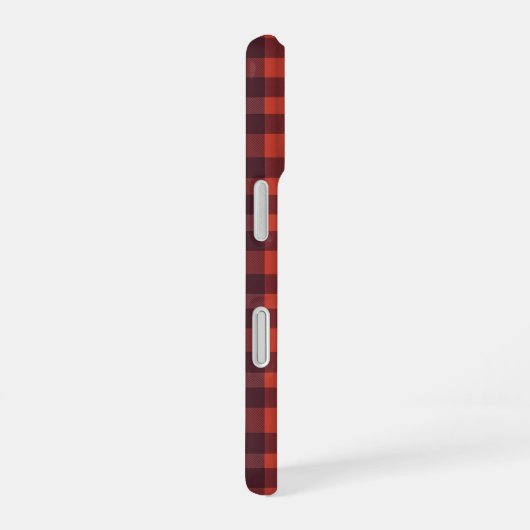 Red and Black Plaid Checkered Pattern iPhone 16 Hoesje (Rechterkant)