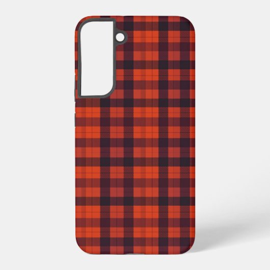 Red and Black Plaid Checkered Pattern Samsung Galaxy Hoesje (Achterkant)