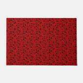 Red and black polka dots funny ladybug deurmat (Voorkant)