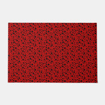 Red and black polka dots funny ladybug