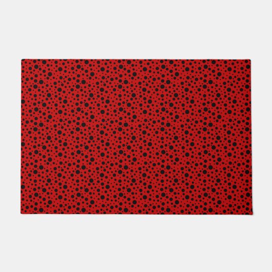Red and black polka dots funny ladybug deurmat (Voorkant)