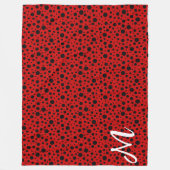 Red and black polka dots funny ladybug fleece deken (Voorkant)