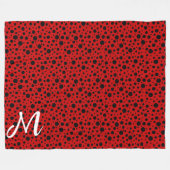 Red and black polka dots funny ladybug fleece deken (Voorkant (Horizontaal))