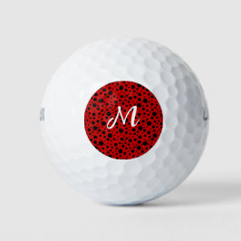 Red and black polka dots funny ladybug golfballen