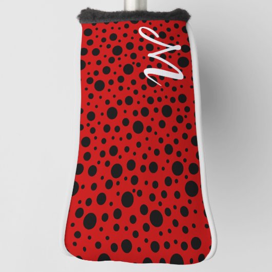 Red and black polka dots funny ladybug golfheadcover (Draai 90)