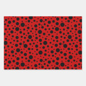 Red and black polka dots funny ladybug inpakpapier vel (Voorkant 3)