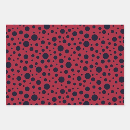 Red and black polka dots funny ladybug inpakpapier vel (Voorkant 2)