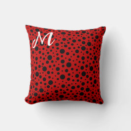 Red and black polka dots funny ladybug kussen