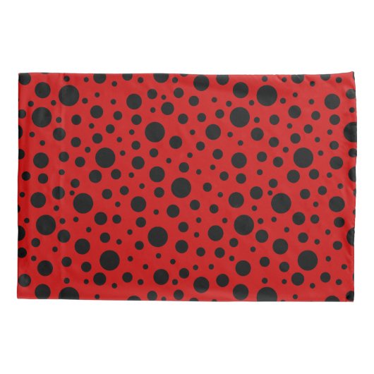 Red and black polka dots funny ladybug kussensloop (Achterkant)
