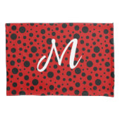 Red and black polka dots funny ladybug kussensloop (Voorkant)