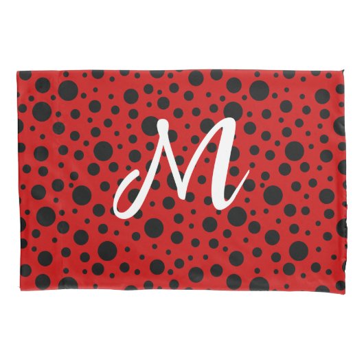 Red and black polka dots funny ladybug kussensloop (Voorkant)