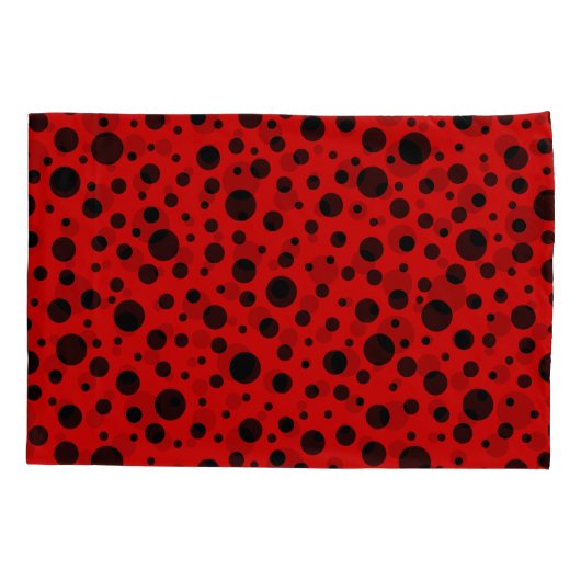 Red and black polka dots funny ladybug kussensloop (Achterkant-Links)