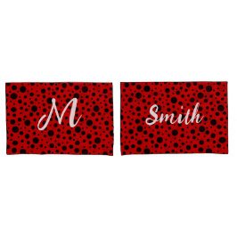 Red and black polka dots funny ladybug kussensloop