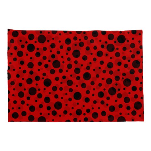 Red and black polka dots funny ladybug kussensloop (Achterkant-Rechts)