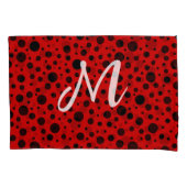 Red and black polka dots funny ladybug kussensloop (Voorkant-Links)