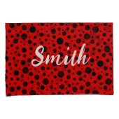 Red and black polka dots funny ladybug kussensloop (Voorkant-Rechts)