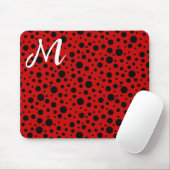 Red and black polka dots funny ladybug muismat (Met muis)