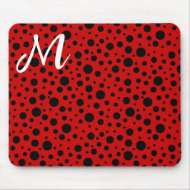 Red and black polka dots funny ladybug muismat