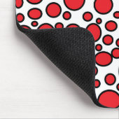 Red and Black Polka Dots Mousepad Muismat (Hoek)