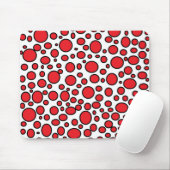 Red and Black Polka Dots Mousepad Muismat (Met muis)
