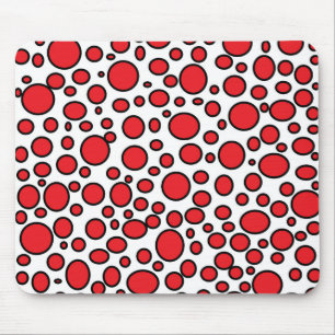 Red and Black Polka Dots Mousepad Muismat