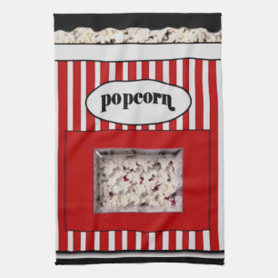 Red and Black Popcorn Kitchen Towel Theedoek