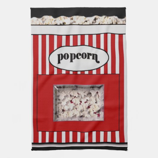 Red and Black Popcorn Kitchen Towel Theedoek (Verticaal)
