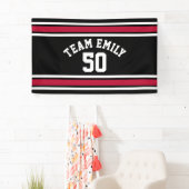 Red and Black Sports Jersey Custom Name Number Spandoek (Insitu)