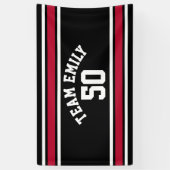 Red and Black Sports Jersey Custom Name Number Spandoek (Verticaal)