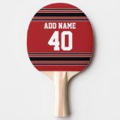 Red and Black Sports Jersey Custom Name Number Tafeltennisbatje (Voorkant)
