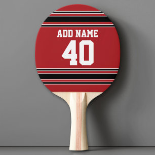 Red and Black Sports Jersey Custom Name Number Tafeltennisbatje