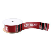 Red and Black Sports Jersey Personalized Satijnen Lint (Spoel)