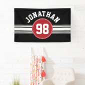 Red and Black Sports Jersey Personalized Spandoek (Insitu)