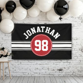 Red and Black Sports Jersey Personalized Spandoek
