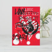 Red and Black Street Art en een zwarte kattenplatt (Staand voorkant)