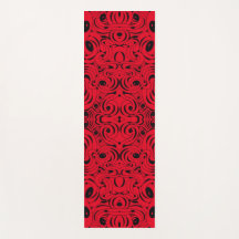 Red and Black Swirled Yoga Mat beroemd gemaakt doo