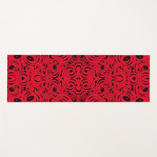Red and Black Swirled Yoga Mat beroemd gemaakt doo (Voorkant (horizontaal))