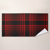 Red and black tartan plaid Scottish seamless patte Badhanddoek (Badhanddoek)