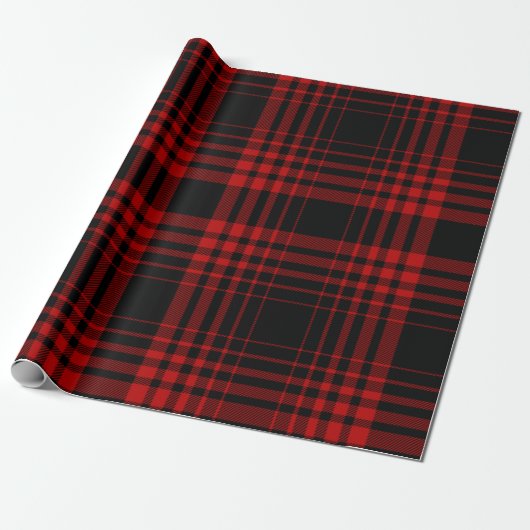 Red and black tartan plaid Scottish seamless patte Cadeaupapier (Uitgerold)