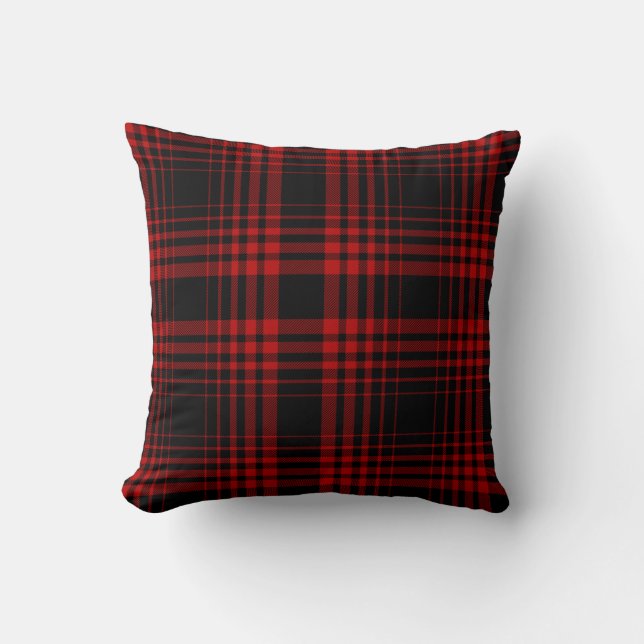 Red and black tartan plaid Scottish seamless patte Kussen (Voorkant)