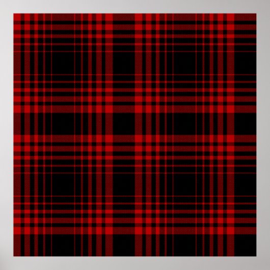 Red and black tartan plaid Scottish seamless patte Poster (Voorkant)