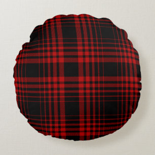 Red and black tartan plaid Scottish seamless patte Rond Kussen