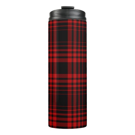 Red and black tartan plaid Scottish seamless patte Thermosbeker (Voorkant)