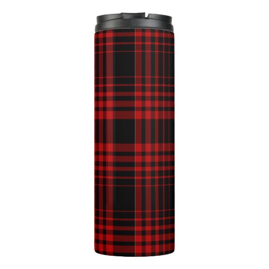 Red and black tartan plaid Scottish seamless patte Thermosbeker (Achterkant)