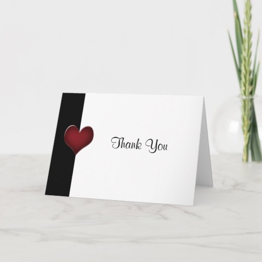 Red and Black Thank You Card Bedankkaart (Voorkant)