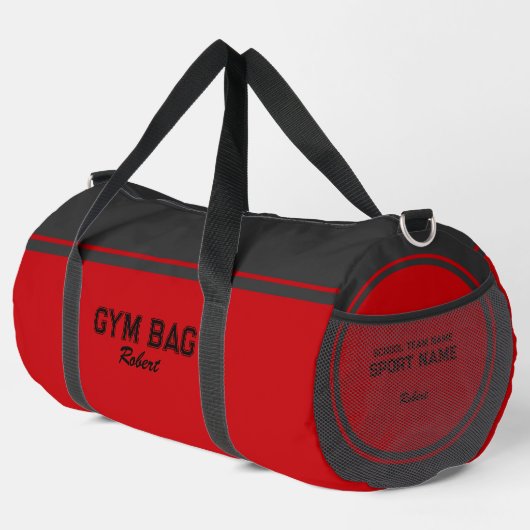 Red and Black Typography Based Design Gym Bag Plunjezak (Rechterhoek)