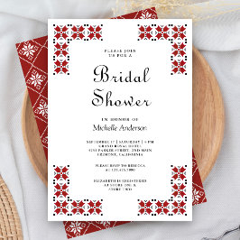 Red and Black Ukrainian Embroidery Bridal Shower Kaart