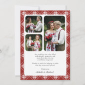 Red and Black Ukrainian Embroidery Wedding Bedankkaart (Achterkant)