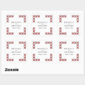 Red and Black Ukrainian Embroidery Wedding Vierkante Sticker (Vel)